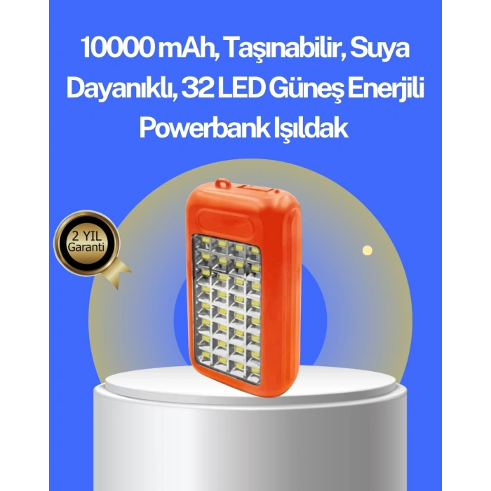 CEYLAN ADAM Suya Dayanıklı Güneş Paneli Destekli Powerbank ve Işıldak