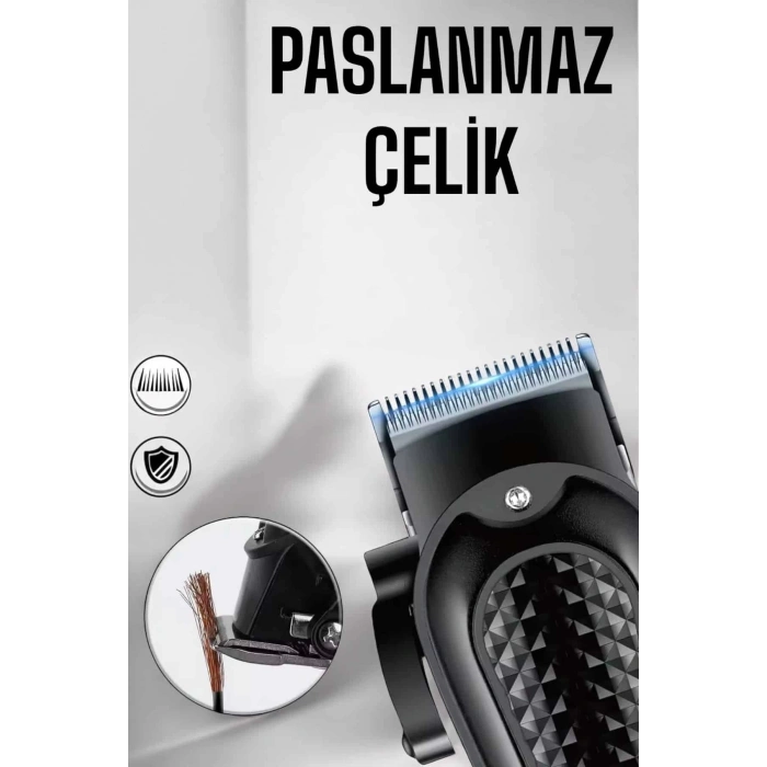 CEYLAN ADAM Suya Dayanıklı Tıraş Makinesi Keskin Bıçaklı Dijital Göstergeli Şarjlı