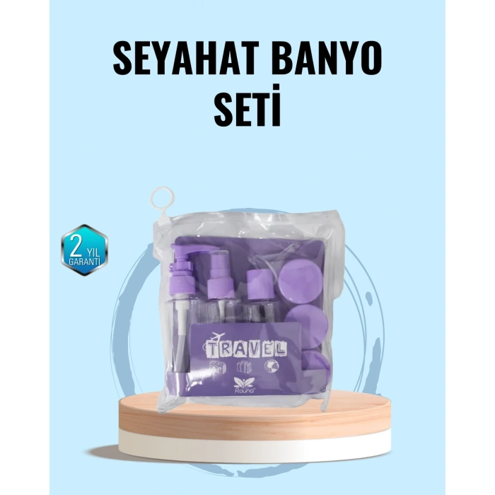 CEYLAN ADAM Taşınabilir 5’li Seyahat Banyo Seti Şampuanlık Sprey Krem Kutusu