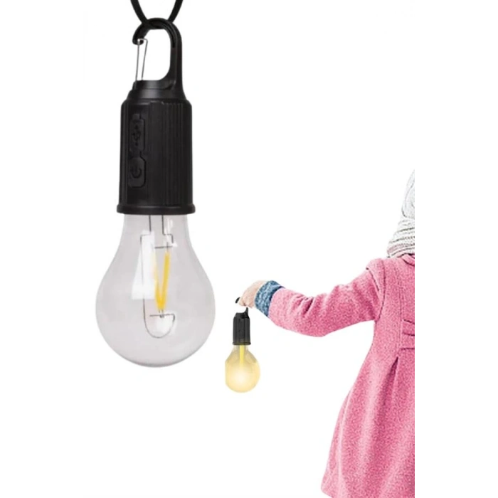 CEYLAN ADAM Taşınabilir Askılı Ampul Kamp Lambası Askılı Type-C Şarjlı Bahçe Lambası
