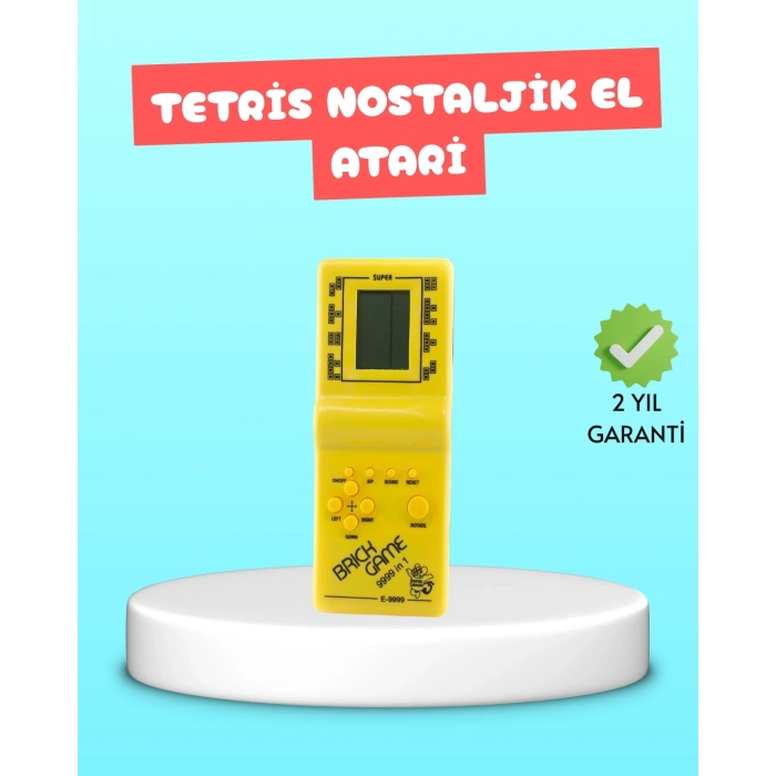 CEYLAN ADAM Taşınabilir El Aterisi Gameboy – Klasik Tetris Oyunu, Pil ile Çalışan Mini El Konsolu