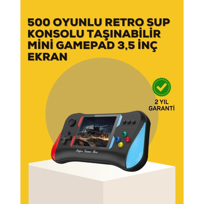 CEYLAN ADAM Taşınabilir El Konsolu 500 Oyunlu – Geniş Ekran ve Uzun Pil Ömrü
