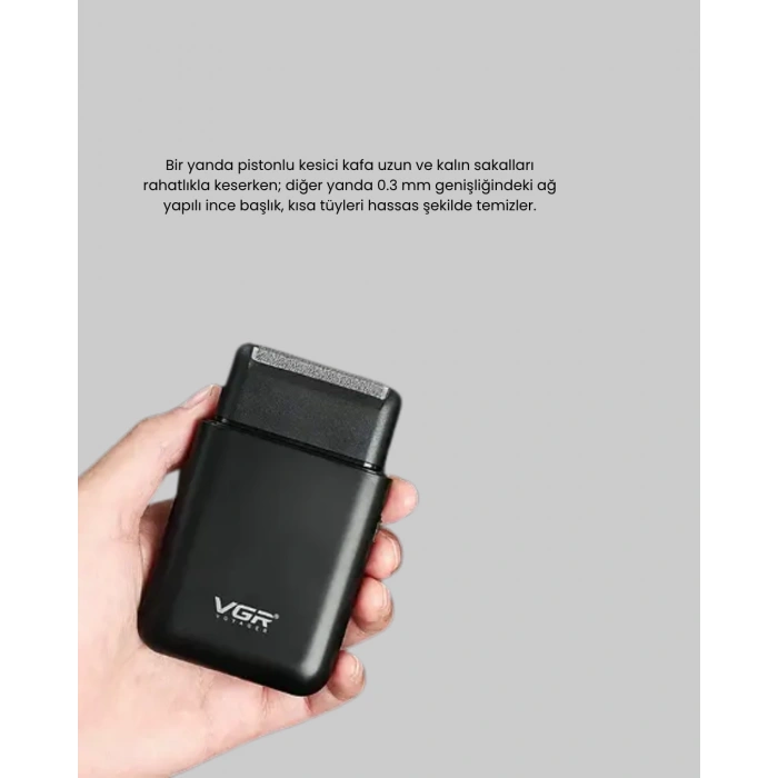 CEYLAN ADAM Taşınabilir Elektrikli Tıraş Makinesi USB Şarjlı 5W Motor ve 0.3 mm Hassas Kesim