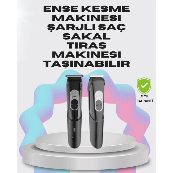 CEYLAN ADAM Taşınabilir Şarjlı Saç Sakal Tıraş Makinesi – 3 Taraklı, Sessiz ve Ergonomik