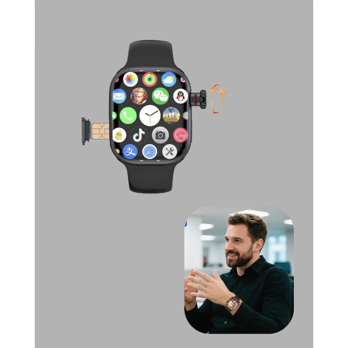 CEYLAN ADAM Telefon Bağımsız SIM Kartlı Akıllı Saat Nabız Ölçerli