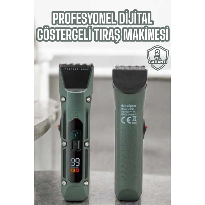 CEYLAN ADAM Tıraş Makinesi Dijital Göstergeli Turbo Motor Paslanmaz Çelik