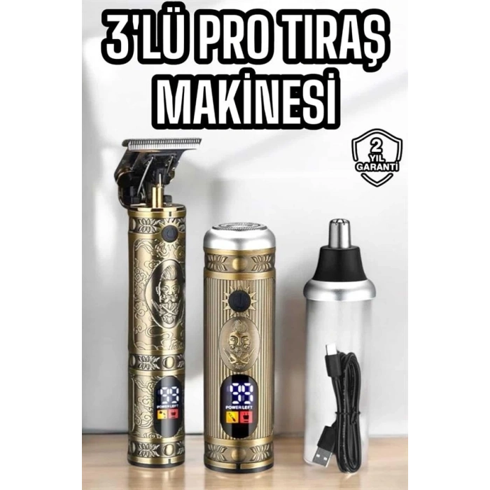 CEYLAN ADAM Tıraş Makinesi Üç Başlıklı Saç Sakal ve Vücut Tıraşına Uygun