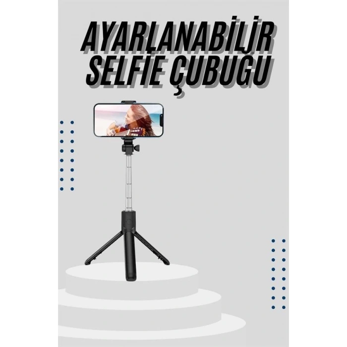 CEYLAN ADAM Tripod Selfie Çubuğu Bluetooth Kumandalı Kablosuz Led Işıklı