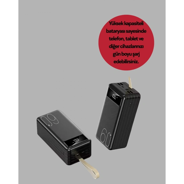 CEYLAN ADAM Tüm Cihazlarla Uyumlu LED Fenerli 4 Çıkışlı Powerbank