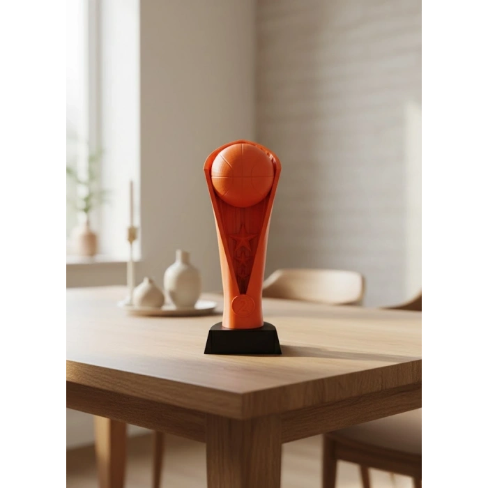CEYLAN ADAM Turuncu Kupa 23cm Basketbol Temalı Dekoratif Ödül Biblosu