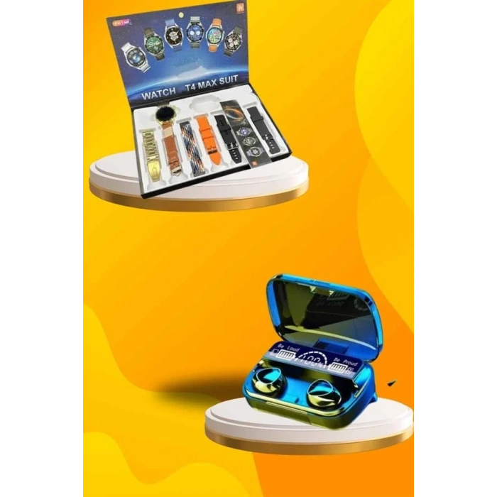 CEYLAN ADAM Ucuz Kaliteli Yeni Nesil 7 Kordonlu Akıllı Saat ve Kablosuz Bluetooth Kulaklık ANC Özelliği