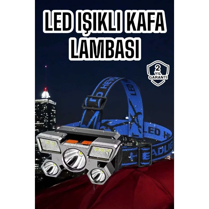 CEYLAN ADAM Ultra Güçlü Led Işık Şarjlı Kafa Lambası Balıkçı Lambası Kafa Feneri