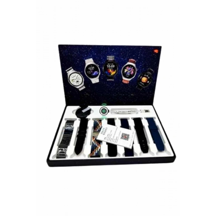 CEYLAN ADAM Unısex Yuvarlak Ekranlı 7 Kordonlu Akıllı Saat GPS Destekli Çoklu Kordon Seçeneği