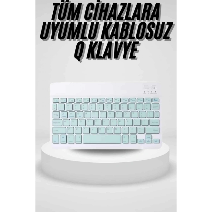 CEYLAN ADAM Uyumlu Kablosuz Bluetooth Şarj Edilebilir Mini Q Klavye