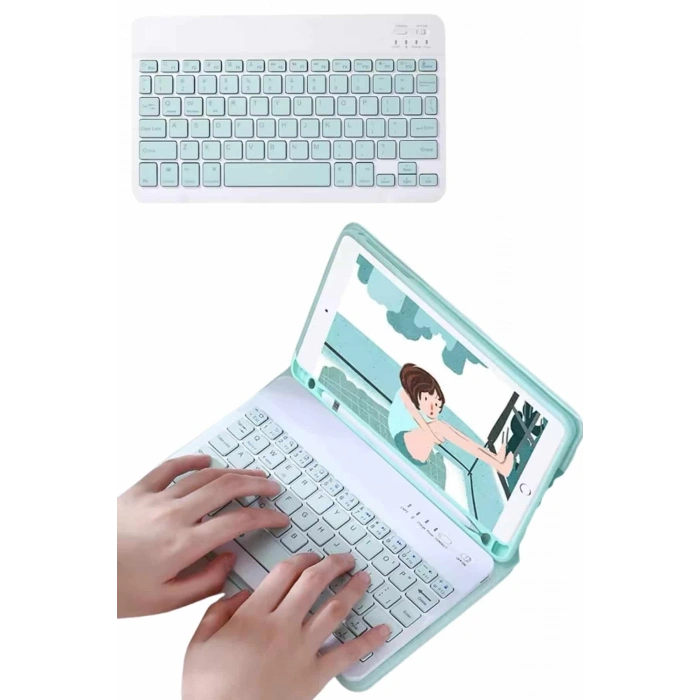 CEYLAN ADAM Uyumlu Kablosuz Bluetooth Şarj Edilebilir Mini Q Klavye