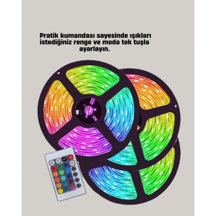 CEYLAN ADAM Uzaktan Kumandalı RGB Smart Şerit LED Işık Esnek ve Taşınabilir Dekorasyon