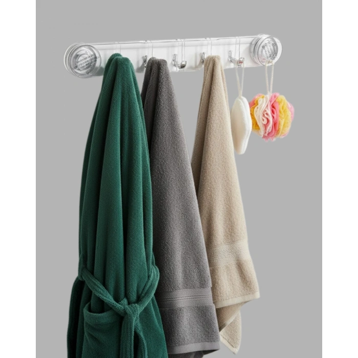 CEYLAN ADAM Vakumlu ve Yapışkanlı Mutfak Banyo Askılığı 5 Bölmeli Pratik Düzenleyici