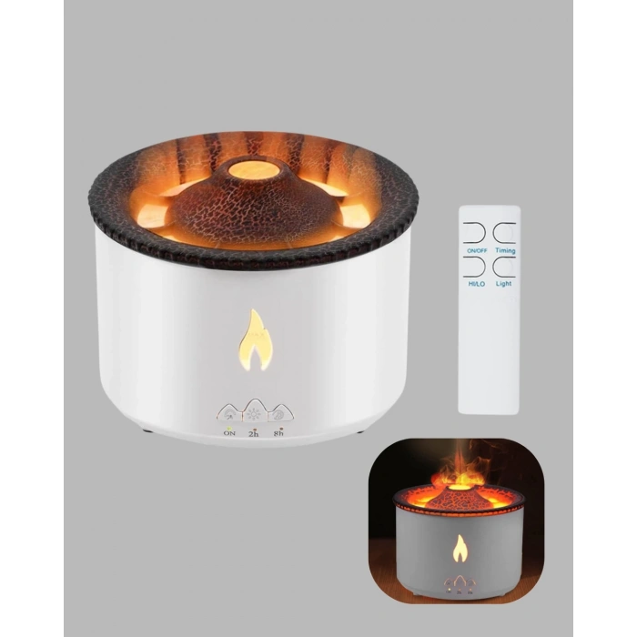 CEYLAN ADAM Volkan Efektli Aroma Difüzörü – Sessiz Çalışma, Otomatik Kapanma ve LED Işık