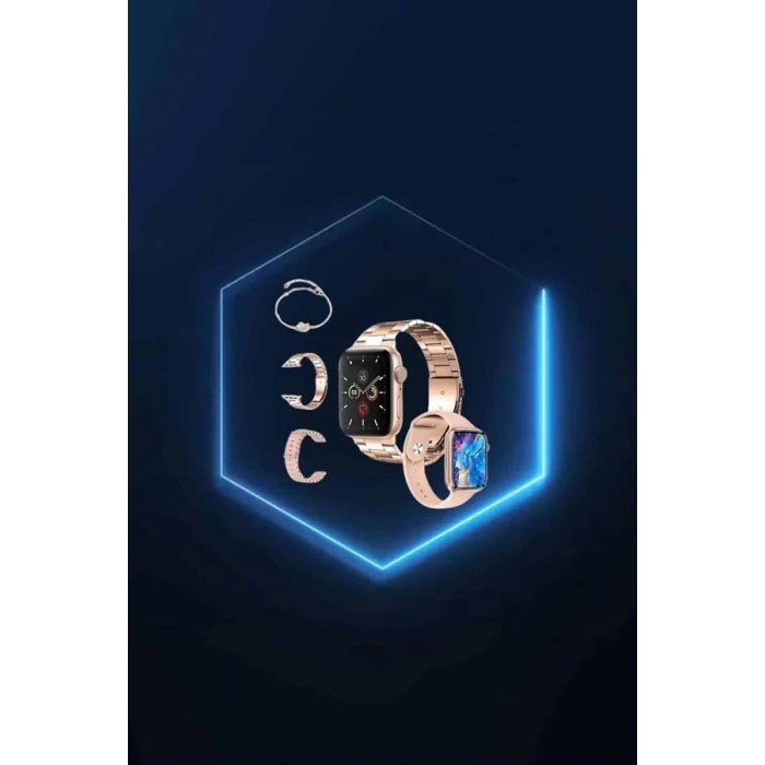 CEYLAN ADAM Yeni Nesil Pembe Dokunmatik Ekran Akıllı Saat ve Oyuncu Kulaklığı Kablosuz Bluetooth Kulaklık