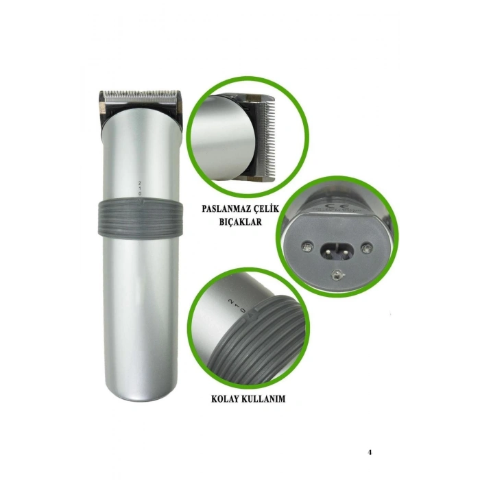 CEYLAN ADAM Yeni Nesil Profesyonel Şarjlı Saç Sakal Tıraş Makinesi Ayarlanabilir 4 Taraklı