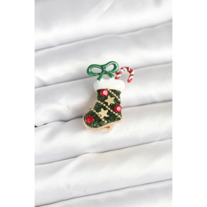 CEYLAN ADAM Yılbaşı Çorabı Temalı Broş