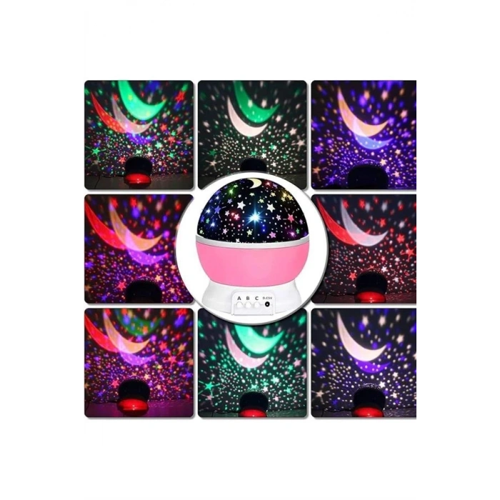 CEYLAN ADAM Yıldız Görünümlü Gece Lambası Renkli Masa Lambası Gökyüzü Projeksiyon