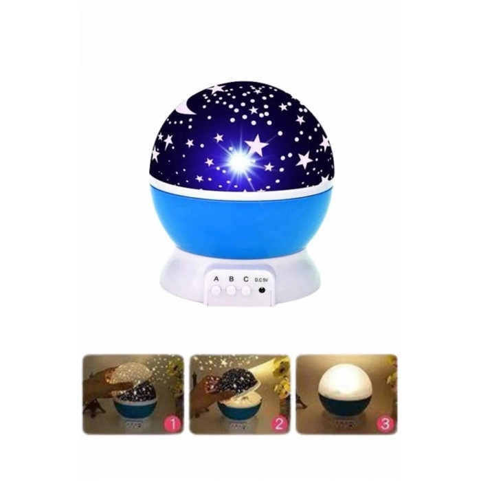 CEYLAN ADAM Yıldızlı Gece Lambası Mor Projeksiyon Görünümlü Masa Lambası Renk Değiştirebilen