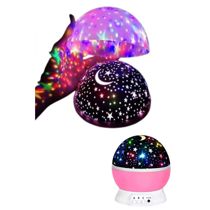 CEYLAN ADAM Yıldızlı Gece Lambası Mor Projeksiyon Görünümlü Masa Lambası Renk Değiştirebilen