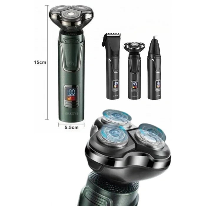 CEYLAN ADAM Yüksek Performanslı 3 Başlıklı Profesyonel Şarjlı Islak ve Kuru Kullanıma Uygun