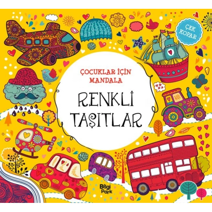 Çocuklar İçin Mandala - Renkli Taşıtlar