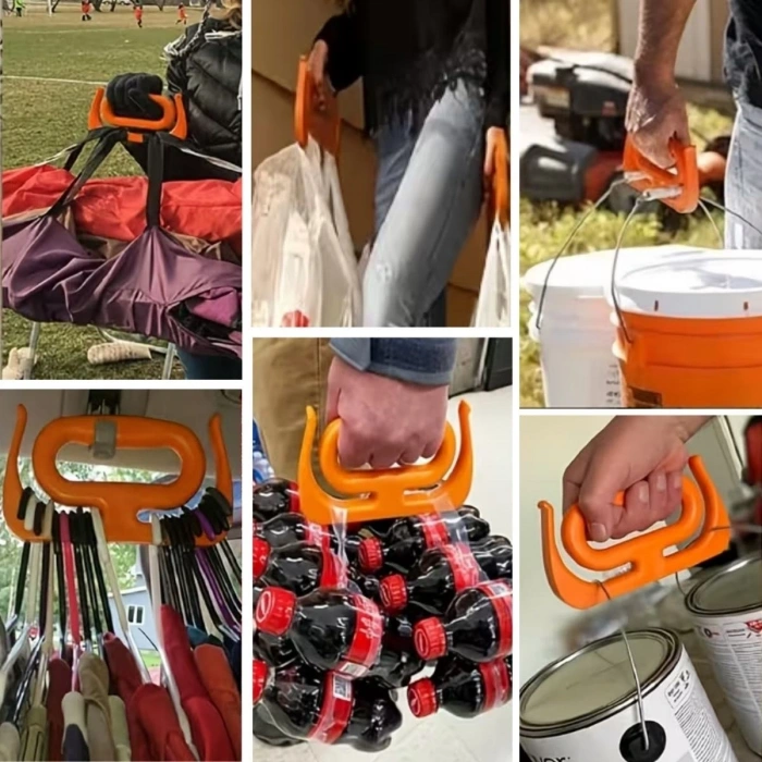 Ergonomik Poşet Taşıma Aparatı – Ağır Yük Taşıyıcı Tutacak, Elden Kesme Yapmayan Kolay Taşıma Kancası, Market ve Alışveriş Çantası Taşıyıcısı