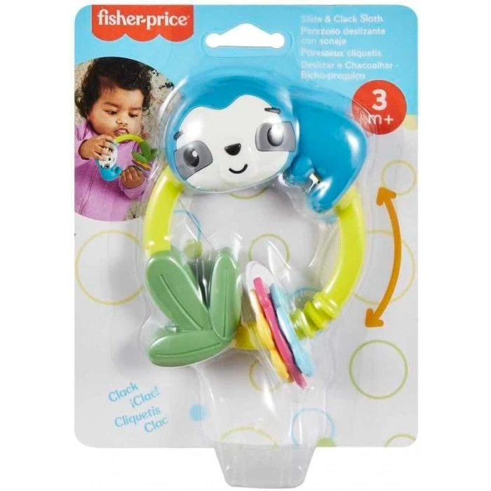 Fisher Price Eğlenceli Dostlar Çıngıraklı Dişlik - Makaralı Tembel Hayvan HJW11-HKD70