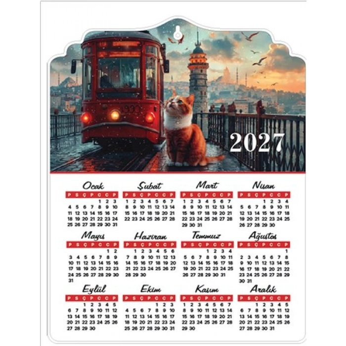 Galata 2027 Ahşap Duvar Takvimi