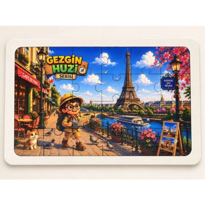Gezgin Huzi - Paris - 24 Parça Ahşap Puzzle