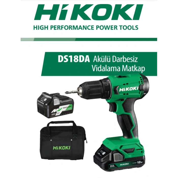 Hikoki DS18DA 18 V 5.0 Ah Akülü Darbesiz Vidalama Matkap
