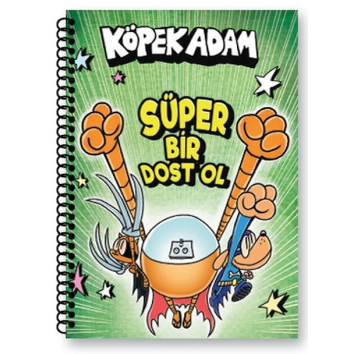 Köpek Adam Çizgili Defter-2 Süper Bir Dost Ol