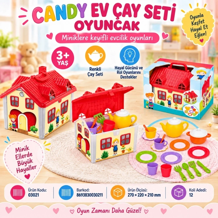 Mey İthalat® 03021 EV ÇAY SETİ  OYUNCAK