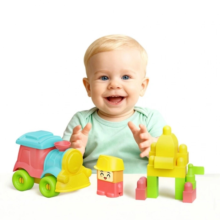 Mey İthalat® 04122 YUMUŞAK  BLOKLAR TREN SET 24 PARÇA