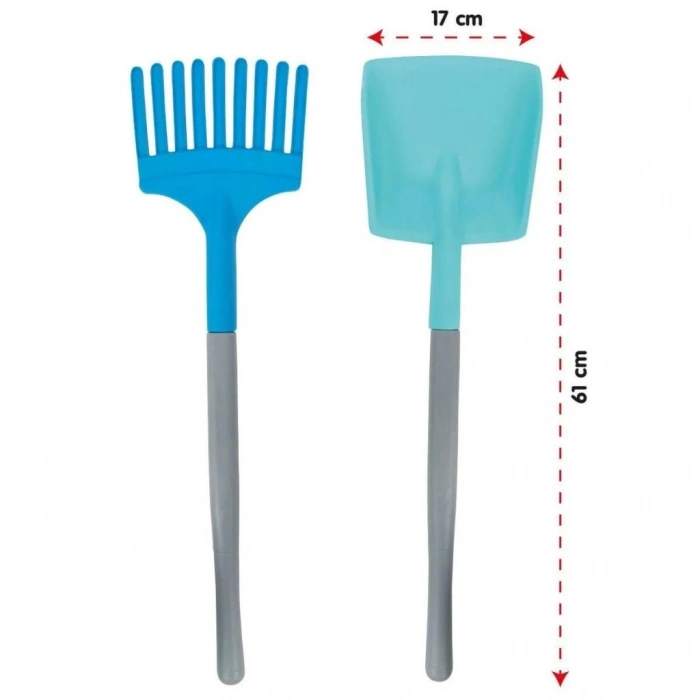 Mey İthalat®  06 464 Büyük Kürek Tırmık Seti Mavi Yeşil - Oyuncak