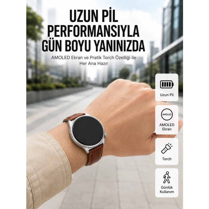 Mey İthalat® 10 Gün Şarj Dayanımı Sunan AMOLED Ekran Akıllı Saat Yeni Nesil