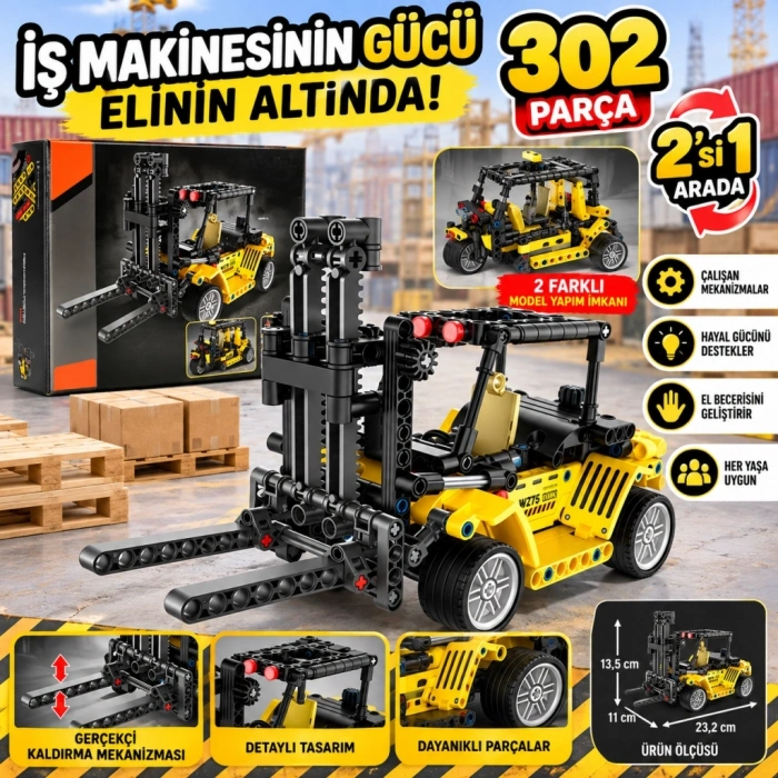 Mey İthalat® 1004573 FORKLIFT 2IN1 302PRÇ
