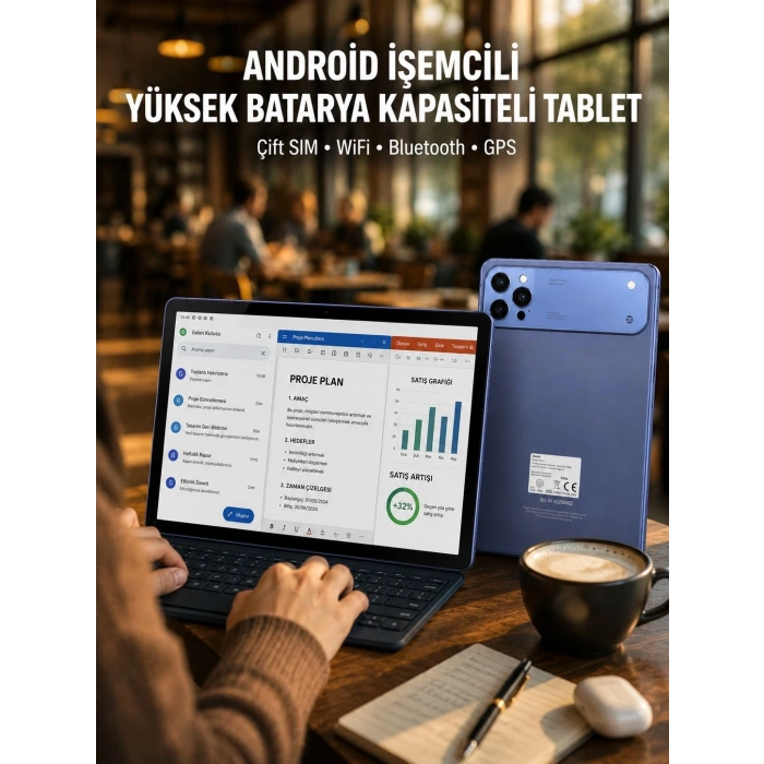 Mey İthalat® 10.1 İnç Geniş Ekran Android Tablet 4G LTE Çift SIM Yeni Nesil