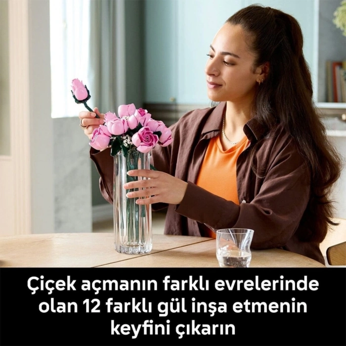 Mey İthalat® 10374  iconic Botanicals Pembe Gül Buketleri 789 parça +18 yaş