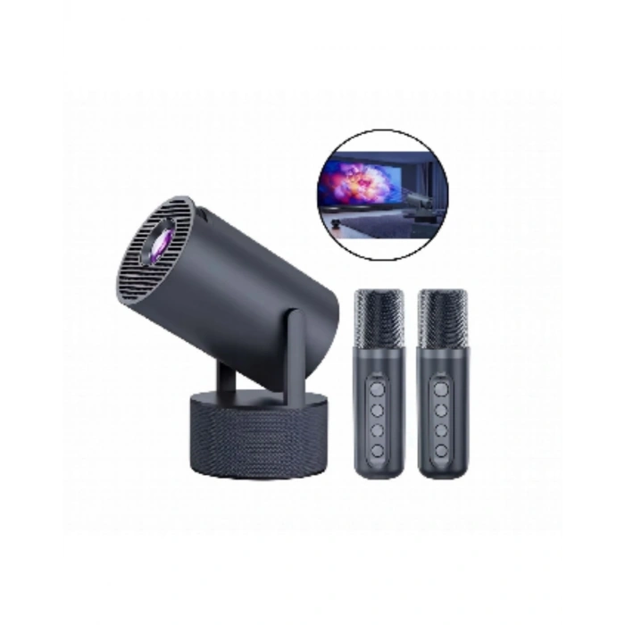 Mey İthalat® 1080P Taşınabilir Projeksiyon WiFi Bluetooth Destekli
