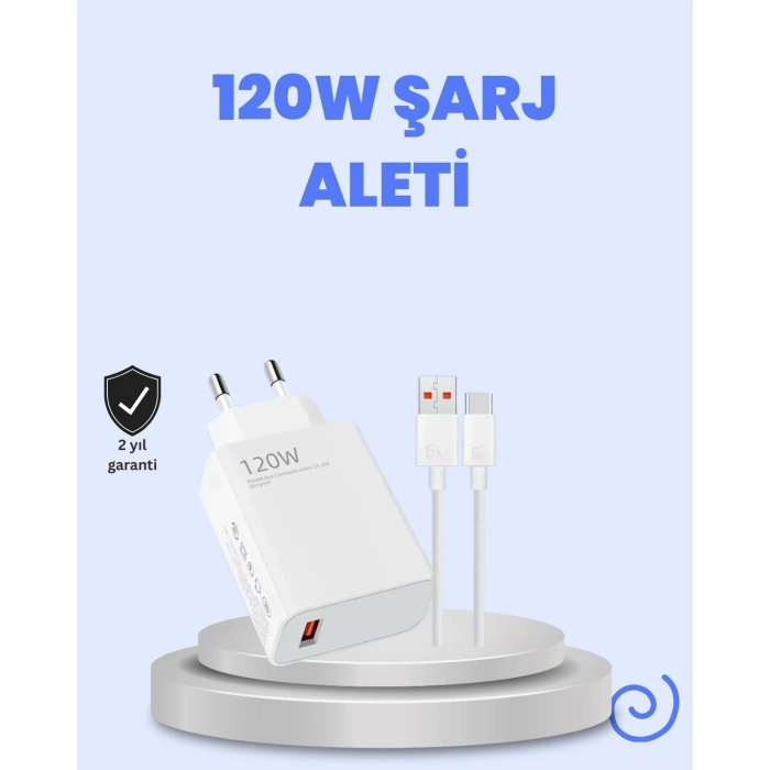 Mey İthalat® 120 Watt Turbo Şarj Cihazı Xiaomi Redmi Note 10 11 12 Uyumlu