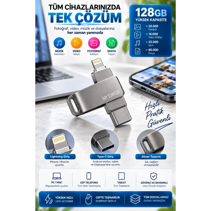 Mey İthalat® 128 GB FLASH BELLEK