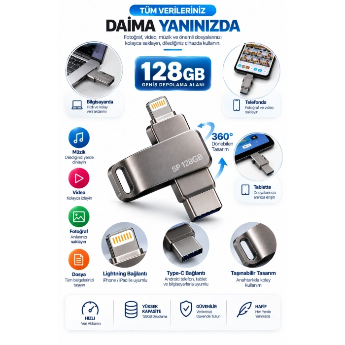 Mey İthalat® 128 GB FLASH BELLEK