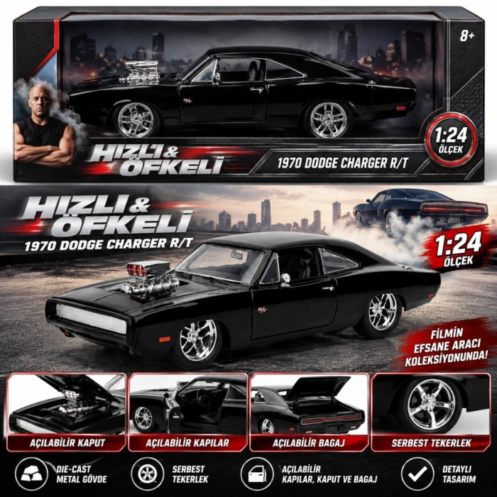 Mey İthalat® 1970 Dodge Charger 1:24 Model Aracı