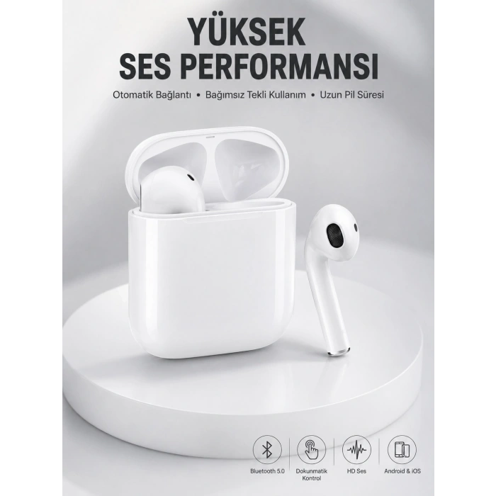 Mey İthalat® 2. Nesil Bluetooth Android ve İOS Uyumlu Kablosuz Kulaklık Çağrı Cevaplama