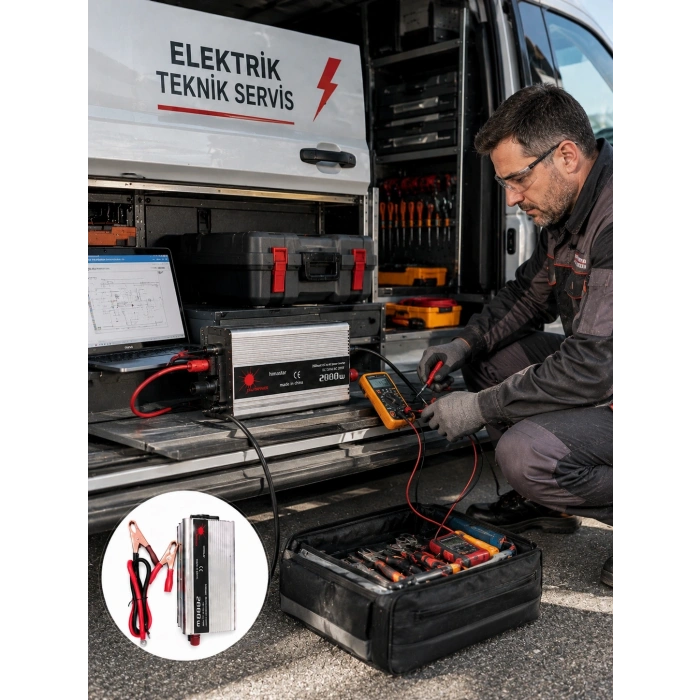 Mey İthalat® 2000W Yüksek Güçlü Araç İnvertörü Priz Çıkışlı Elektrik Dönüştürücü